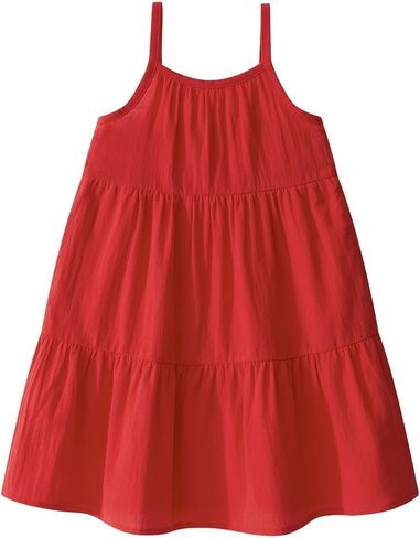 Little Bitty Toddler Girls Cotton Seersucker Suspender Dress Breathable Loose for Beach Holiday 2-7 Years in Saudi Arabia