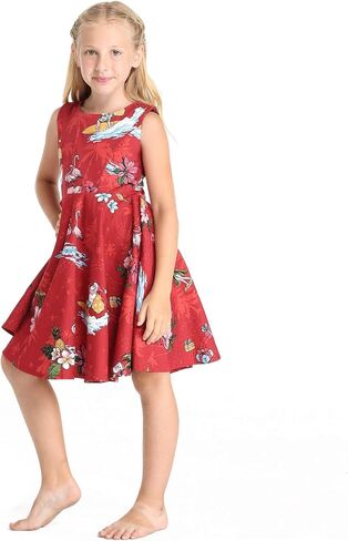 Girl Hawaiian Vintage Fit and Flare Dress in Christmas Santa in Hawaii in Saudi Arabia