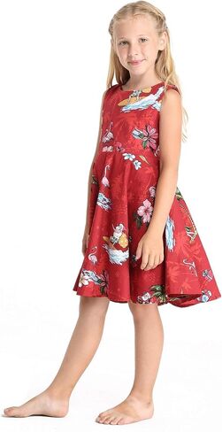 Girl Hawaiian Vintage Fit and Flare Dress in Christmas Santa in Hawaii in Saudi Arabia