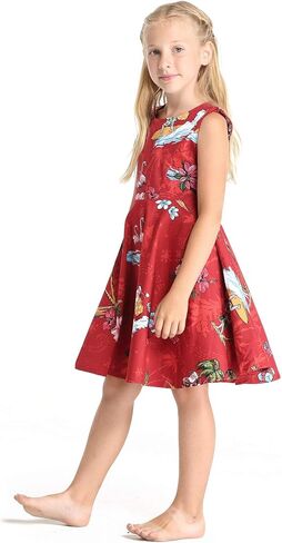Girl Hawaiian Vintage Fit and Flare Dress in Christmas Santa in Hawaii in Saudi Arabia