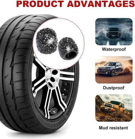 4 PCS CAR CAR CAR EDALVE CAP ، CRISTAL RHINESTONE AUTOMOTIVE TIRE RAME COPER COVER COVER ، غطاء صمام العجلة المتلألئ غبارًا للديكور ، إكسسوارات السيارات الشاملة (الأرجواني) in Saudi Arabia