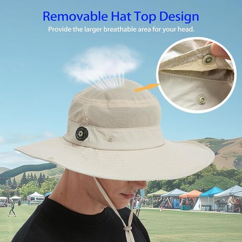 Men Fishing Hat, Adjust Rotating Buckle Sun Hat, Wide Brim UPF 50+ UV Protection Summer Safari Hat,Bucket Hiking Hat in Saudi Arabia