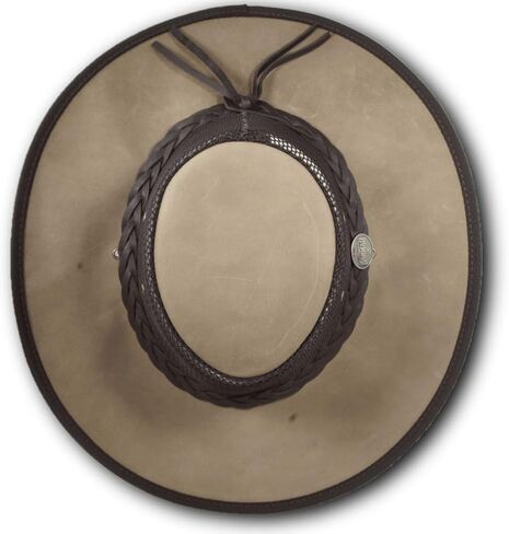 Wide Brim Foldaway Bronco Cooler Leather Hat - Item 2080 in Kuwait