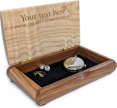 Personalized Wooden Keepsake Box - Handmade in USA - Wood Art Artisan Trinket Box - Original Engraved Keepsake Box Organizer - A Great Personalized Gift for Your Loved Ones in Saudi Arabia