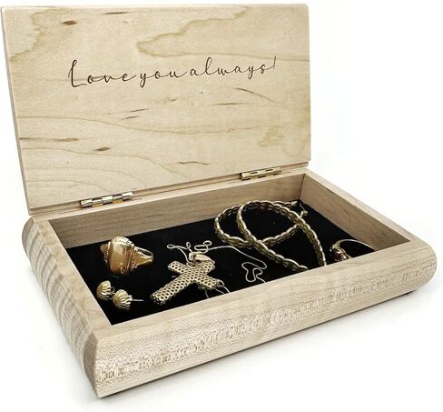 Personalized Wooden Keepsake Box - Handmade in USA - Wood Art Artisan Trinket Box - Original Engraved Keepsake Box Organizer - A Great Personalized Gift for Your Loved Ones in Saudi Arabia