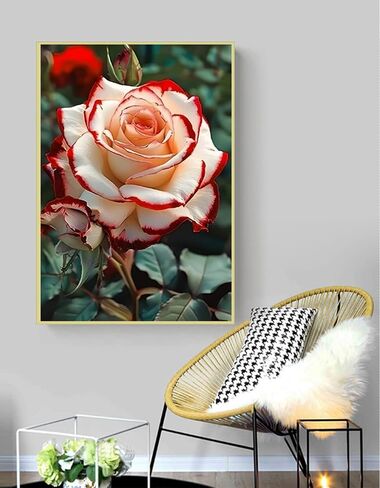 GXGLLPZBY 5D Diamond Painting Kit for Adults Beginners,DIY Butterfly Rose Flower Paint by Diamond Art Kits,Suitability Friends Full Round Drill Diamonds Dots Gem Art,Home Wall Decor 11.8x15.8 Inch in Saudi Arabia