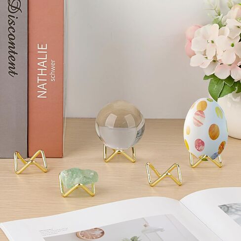 Hipiwe 5 Pack Metal Baseball Display Holder Tennis Ball Display Stand Memorabilia Stand for Display Golf Ball Crystal Ball Decorative Egg Rock Fossil Mineral, X-Small in Saudi Arabia