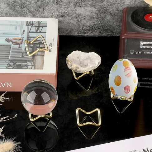 Hipiwe 5 Pack Metal Baseball Display Holder Tennis Ball Display Stand Memorabilia Stand for Display Golf Ball Crystal Ball Decorative Egg Rock Fossil Mineral, X-Small in Saudi Arabia