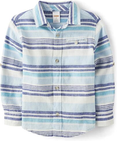 Gymboree Boys and Toddler Long Sleeve Button Up Shirts, Country White, 2T in Saudi Arabia