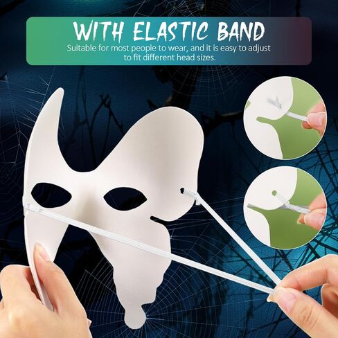 قناع تنكري أبيض فارغ للنساء DIY قابلة للطلاء إيرل الفراشات الورق قناع الوجه لوزارة Mardi Gras Dance Halloween Party Craft 15pcs in Saudi Arabia