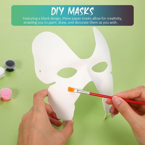 قناع تنكري أبيض فارغ للنساء DIY قابلة للطلاء إيرل الفراشات الورق قناع الوجه لوزارة Mardi Gras Dance Halloween Party Craft 15pcs in Saudi Arabia