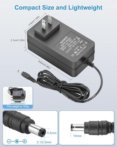 ALITOVE 12V Power Supply 4A AC/DC Adapter 100~240V 50-60hz 12 Volt Transformer Converter with 5.5 x 2.5mm DC Plug for LED Strip Lights CCTV Camera DVR NVR Wireless Routers Printer BT Speaker in Kuwait