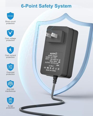 ALITOVE 12V Power Supply 4A AC/DC Adapter 100~240V 50-60hz 12 Volt Transformer Converter with 5.5 x 2.5mm DC Plug for LED Strip Lights CCTV Camera DVR NVR Wireless Routers Printer BT Speaker in Kuwait