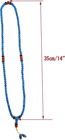 حبات الصلاة قلادة البوذية التبتية التأمل 108 حبات الصلاة التبتية الأزرق الفيروزي البوذي الميت. in Kuwait