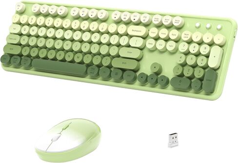 Colorful Wireless Keyboard and Mouse, Full Size Gradient Keyboard with Optical Mouse, 2.4GHz for Windows, Mac, Laptop, PC, Desktop (Blue Gradient) in Kuwait