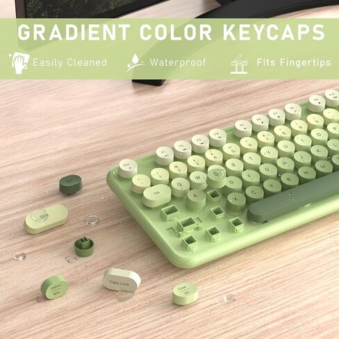 Colorful Wireless Keyboard and Mouse, Full Size Gradient Keyboard with Optical Mouse, 2.4GHz for Windows, Mac, Laptop, PC, Desktop (Blue Gradient) in Kuwait