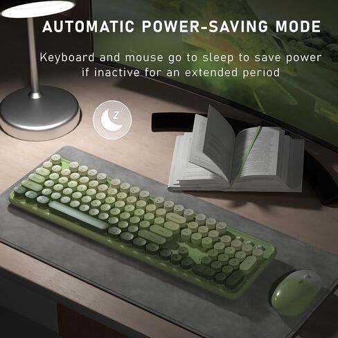 Colorful Wireless Keyboard and Mouse, Full Size Gradient Keyboard with Optical Mouse, 2.4GHz for Windows, Mac, Laptop, PC, Desktop (Blue Gradient) in Kuwait