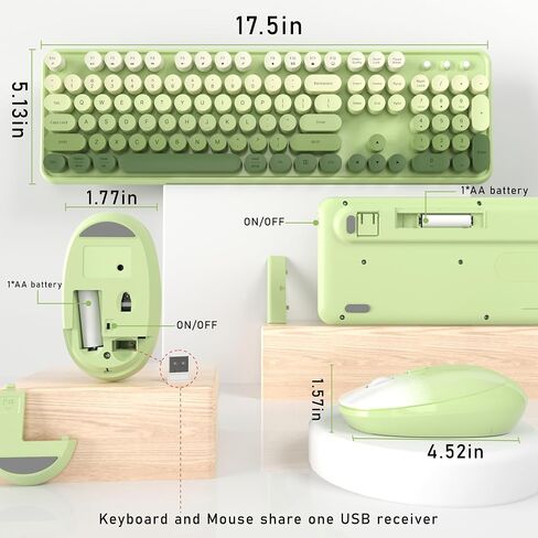 Colorful Wireless Keyboard and Mouse, Full Size Gradient Keyboard with Optical Mouse, 2.4GHz for Windows, Mac, Laptop, PC, Desktop (Blue Gradient) in Kuwait