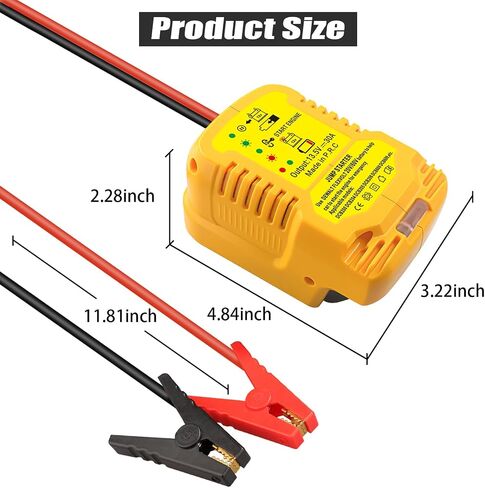 Car Jump Starter Adapter for DeWalt 20V 60V Li-ion Batteries Pack with Jumper Cables 12v Clamps,Portable Car Battery Charger Jump Starter(Battery Not Included) in Saudi Arabia