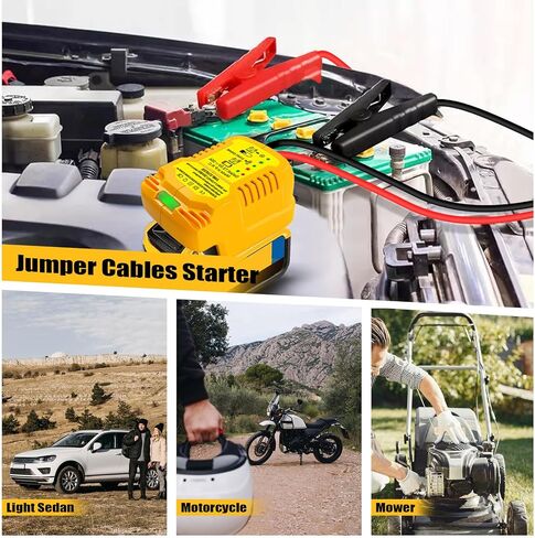 Car Jump Starter Adapter for DeWalt 20V 60V Li-ion Batteries Pack with Jumper Cables 12v Clamps,Portable Car Battery Charger Jump Starter(Battery Not Included) in Saudi Arabia