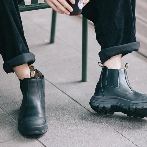 CONRAD Men's Chelsea Slip-On Work Boots - Soft Toe, Composite Toe, Waterproof, Slip Resistant, Safety Shoes in Kuwait