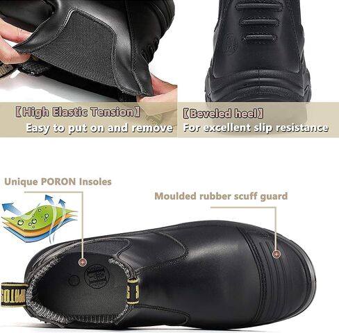 CONRAD Men's Chelsea Slip-On Work Boots - Soft Toe, Composite Toe, Waterproof, Slip Resistant, Safety Shoes in Kuwait