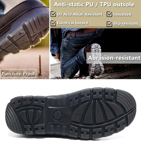 CONRAD Men's Chelsea Slip-On Work Boots - Soft Toe, Composite Toe, Waterproof, Slip Resistant, Safety Shoes in Kuwait