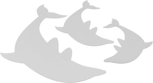 aqxreight Cute Dolphins Shaped Mirror W Sticker Removable Background DIY Kids Room Home DecorationSilver W StickerMirror W StickerW DecalDIY W ArtW DecorBackground Decor Mirror W Sticker in Saudi Arabia