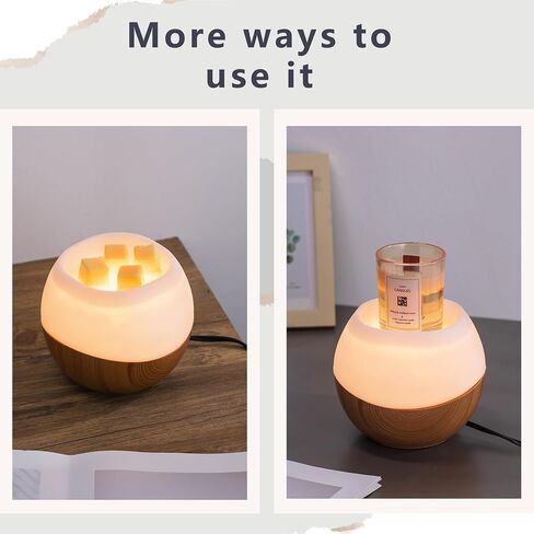 Candle Warmer Lamp, Timer & Dimmer,Fits Large Small Jar Scented Candle Warming Lantern,with 2 Bulbs,Bedroom Home Decor,Black(Melter and Glass) in Saudi Arabia
