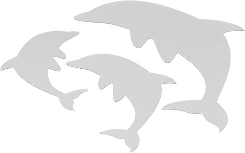 aqxreight Cute Dolphins Shaped Mirror W Sticker Removable Background DIY Kids Room Home DecorationSilver W StickerMirror W StickerW DecalDIY W ArtW DecorBackground Decor Mirror W Sticker in Saudi Arabia