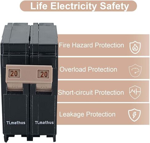 قابس قاطع دائرة 2 قطب 30 أمبير على قاطع دائرة مصغر قياسي، حماية مغناطيسية حرارية، 10KA 120/240 فولت، متوافق مع مراكز تحميل مطرقة كاتلر in Kuwait