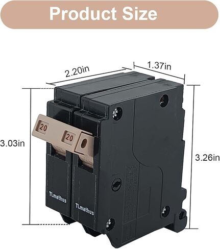 قابس قاطع دائرة 2 قطب 30 أمبير على قاطع دائرة مصغر قياسي، حماية مغناطيسية حرارية، 10KA 120/240 فولت، متوافق مع مراكز تحميل مطرقة كاتلر in Kuwait