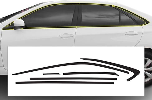 BOGAR TECH DESIGNS Middle Front Chrome Delete Overlay Film Compatible with Toyota Camry 2015-2017, Gloss Black in Saudi Arabia