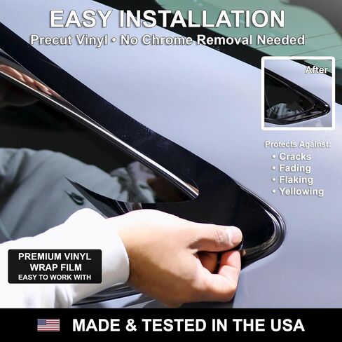 BOGAR TECH DESIGNS Middle Front Chrome Delete Overlay Film Compatible with Toyota Camry 2015-2017, Gloss Black in Saudi Arabia