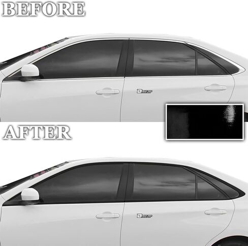 BOGAR TECH DESIGNS Middle Front Chrome Delete Overlay Film Compatible with Toyota Camry 2015-2017, Gloss Black in Saudi Arabia