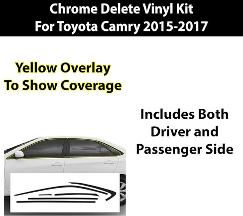 BOGAR TECH DESIGNS Middle Front Chrome Delete Overlay Film Compatible with Toyota Camry 2015-2017, Gloss Black in Saudi Arabia