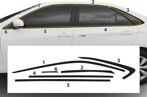 BOGAR TECH DESIGNS Middle Front Chrome Delete Overlay Film Compatible with Toyota Camry 2015-2017, Gloss Black in Saudi Arabia