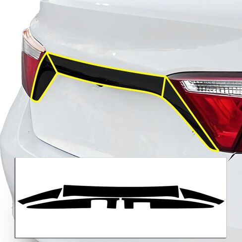 BOGAR TECH DESIGNS Middle Front Chrome Delete Overlay Film Compatible with Toyota Camry 2015-2017, Gloss Black in Saudi Arabia