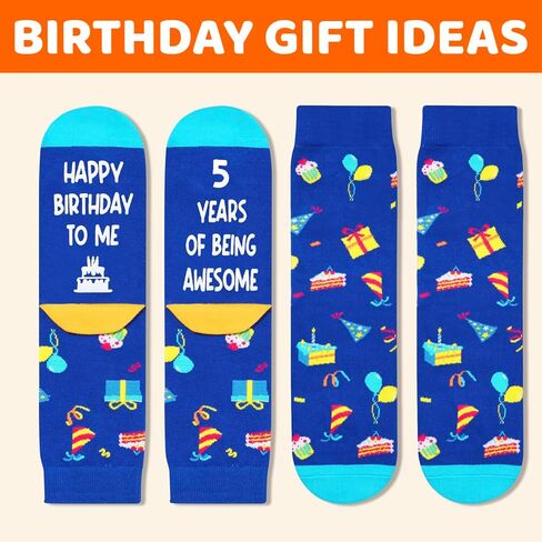 Zmart 5th Birthday Gifts for Boys - Socks for Toddlers 5t, Presents for 5 Year Olds, 5 Year Old Boy Girl Gift Ideas, Blue in Saudi Arabia