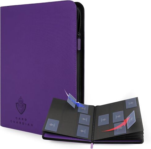 Card Guardian - 9 Pocket Premium Binder with Zipper for 360 Cards Trading Card Games TCG (Teal) - Side Loaded Pockets - Compatible Yugioh Cards MTG Binder Sports Card Binder in Kuwait
