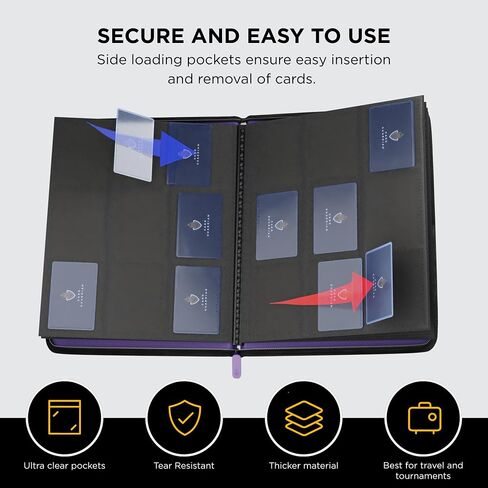 Card Guardian - 9 Pocket Premium Binder with Zipper for 360 Cards Trading Card Games TCG (Teal) - Side Loaded Pockets - Compatible Yugioh Cards MTG Binder Sports Card Binder in Kuwait