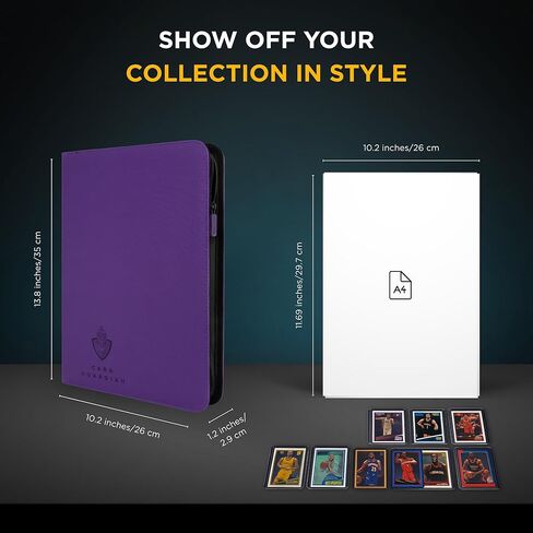 Card Guardian - 9 Pocket Premium Binder with Zipper for 360 Cards Trading Card Games TCG (Teal) - Side Loaded Pockets - Compatible Yugioh Cards MTG Binder Sports Card Binder in Kuwait