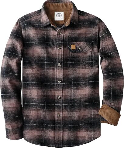 Dubinik® 13oz Ultra Heavyweight Flannel Shirt for Men Long Sleeve Casual Button Down Soft Cotton Plaid Warm Shirts in Kuwait