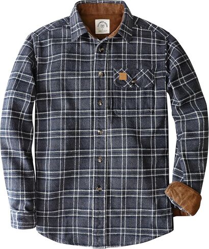 Dubinik® 13oz قميص فانيل ثقيل فائق الوزن للرجال لزمار طويل الأكمام لأسفل القطن الناعم منقوش من القمصان الدافئة in Kuwait