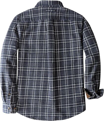 Dubinik® 13oz قميص فانيل ثقيل فائق الوزن للرجال لزمار طويل الأكمام لأسفل القطن الناعم منقوش من القمصان الدافئة in Kuwait