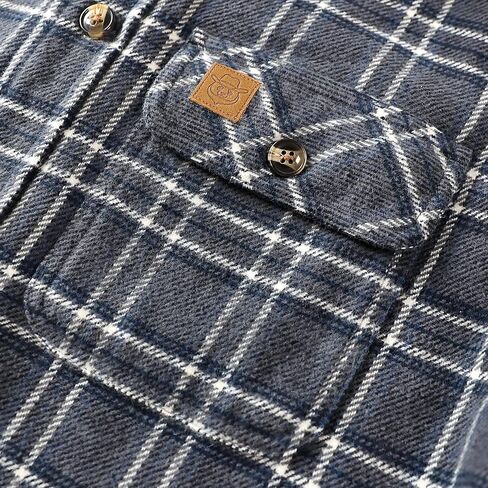 Dubinik® 13oz قميص فانيل ثقيل فائق الوزن للرجال لزمار طويل الأكمام لأسفل القطن الناعم منقوش من القمصان الدافئة in Kuwait