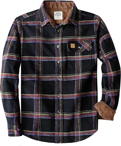 Dubinik® 13oz Ultra Heavyweight Flannel Shirt for Men Long Sleeve Casual Button Down Soft Cotton Plaid Warm Shirts in Kuwait