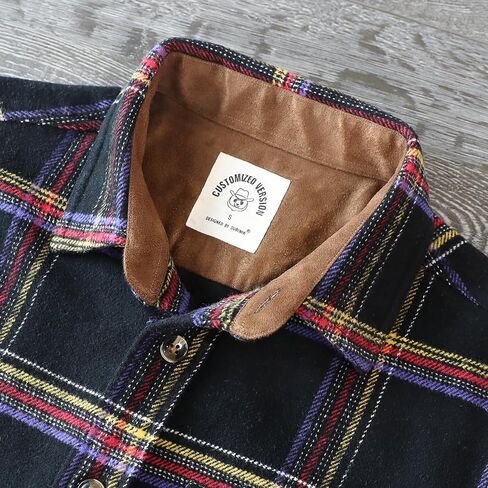Dubinik® 13oz Ultra Heavyweight Flannel Shirt for Men Long Sleeve Casual Button Down Soft Cotton Plaid Warm Shirts in Kuwait