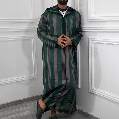 Caftans للرجال الأكمام الطويلة Kaftan Thobe Men Thobe مع جيب كبير وطويل القامة القصان المسلمين الرجال Thobe in Saudi Arabia