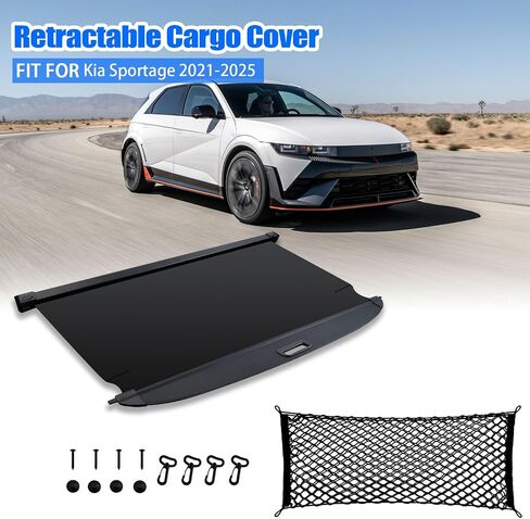 for Hyundai Ioniq 5 Cargo Cover Trunk Cover - Tesmirror Retractable Cargo Cover for Hyundai Ioniq 5 Accessories 2021 2022 2023 2024 Trunk Security Shade Luggage Security Shield Shade in Kuwait